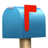 Apple design of the closed mailbox with raised flag emoji verson:ios 16.4