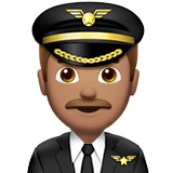Apple design of the man pilot: medium skin tone emoji verson:ios 16.4