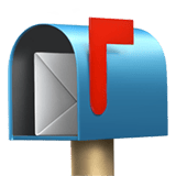 Apple design of the open mailbox with raised flag emoji verson:ios 16.4