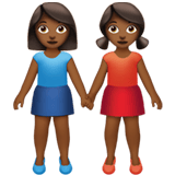 Apple design of the women holding hands: medium-dark skin tone emoji verson:ios 16.4