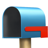 Apple design of the open mailbox with lowered flag emoji verson:ios 16.4