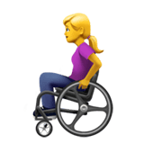 Apple design of the woman in manual wheelchair emoji verson:ios 16.4