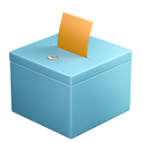 Apple design of the ballot box with ballot emoji verson:ios 16.4