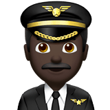 Apple design of the man pilot: dark skin tone emoji verson:ios 16.4