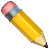 Apple design of the pencil emoji verson:ios 16.4