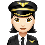 Apple design of the woman pilot: light skin tone emoji verson:ios 16.4