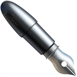 Apple design of the black nib emoji verson:ios 16.4