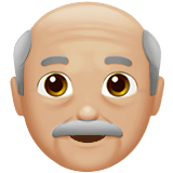 Apple design of the old man: medium-light skin tone emoji verson:ios 16.4