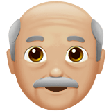 Apple design of the old man: medium-light skin tone emoji verson:ios 16.4
