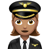 Apple design of the woman pilot: medium skin tone emoji verson:ios 16.4