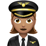 Apple design of the woman pilot: medium skin tone emoji verson:ios 16.4