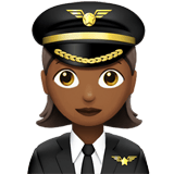 Apple design of the woman pilot: medium-dark skin tone emoji verson:ios 16.4