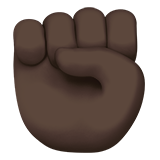 Apple design of the raised fist: dark skin tone emoji verson:ios 16.4