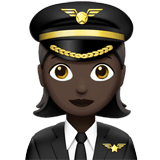 Apple design of the woman pilot: dark skin tone emoji verson:ios 16.4