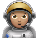 Apple design of the astronaut: medium skin tone emoji verson:ios 16.4