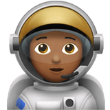 Apple design of the astronaut: medium-dark skin tone emoji verson:ios 16.4