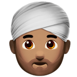 Apple design of the man wearing turban: medium skin tone emoji verson:ios 16.4
