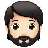 Apple design of the person: light skin tone beard emoji verson:ios 16.4