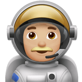 Apple design of the man astronaut: medium-light skin tone emoji verson:ios 16.4