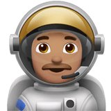 Apple design of the man astronaut: medium skin tone emoji verson:ios 16.4