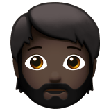 Apple design of the person: dark skin tone beard emoji verson:ios 16.4