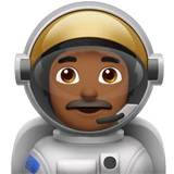Apple design of the man astronaut: medium-dark skin tone emoji verson:ios 16.4