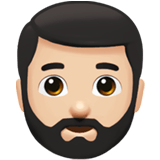 Apple design of the man: light skin tone beard emoji verson:ios 16.4