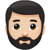 Apple design of the man: light skin tone beard emoji verson:ios 16.4