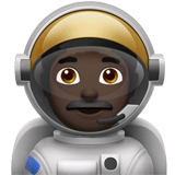 Apple design of the man astronaut: dark skin tone emoji verson:ios 16.4