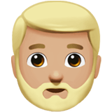 Apple design of the man: medium-light skin tone beard emoji verson:ios 16.4