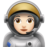 Apple design of the woman astronaut: light skin tone emoji verson:ios 16.4