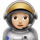 Apple design of the woman astronaut: medium-light skin tone emoji verson:ios 16.4