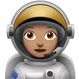 Apple design of the woman astronaut: medium skin tone emoji verson:ios 16.4