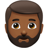 Apple design of the man: medium-dark skin tone beard emoji verson:ios 16.4