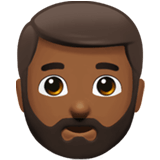 Apple design of the man: medium-dark skin tone beard emoji verson:ios 16.4