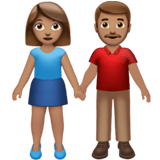 Apple design of the woman and man holding hands: medium skin tone emoji verson:ios 16.4