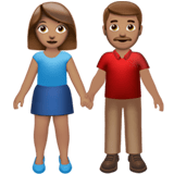 Apple design of the woman and man holding hands: medium skin tone emoji verson:ios 16.4