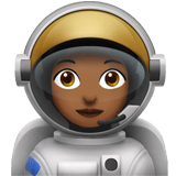 Apple design of the woman astronaut: medium-dark skin tone emoji verson:ios 16.4
