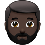 Apple design of the man: dark skin tone beard emoji verson:ios 16.4