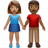 Apple design of the woman and man holding hands: medium skin tone medium-dark skin tone emoji verson:ios 16.4