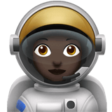 Apple design of the woman astronaut: dark skin tone emoji verson:ios 16.4
