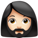 Apple design of the woman: light skin tone beard emoji verson:ios 16.4