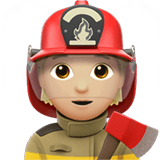 Apple design of the firefighter: medium-light skin tone emoji verson:ios 16.4