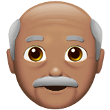 Apple design of the old man: medium skin tone emoji verson:ios 16.4