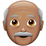 Apple design of the old man: medium skin tone emoji verson:ios 16.4