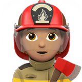 Apple design of the firefighter: medium skin tone emoji verson:ios 16.4