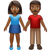 Apple design of the woman and man holding hands: medium-dark skin tone emoji verson:ios 16.4