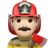 Apple design of the man firefighter: light skin tone emoji verson:ios 16.4