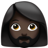 Apple design of the woman: dark skin tone beard emoji verson:ios 16.4