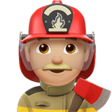 Apple design of the man firefighter: medium-light skin tone emoji verson:ios 16.4